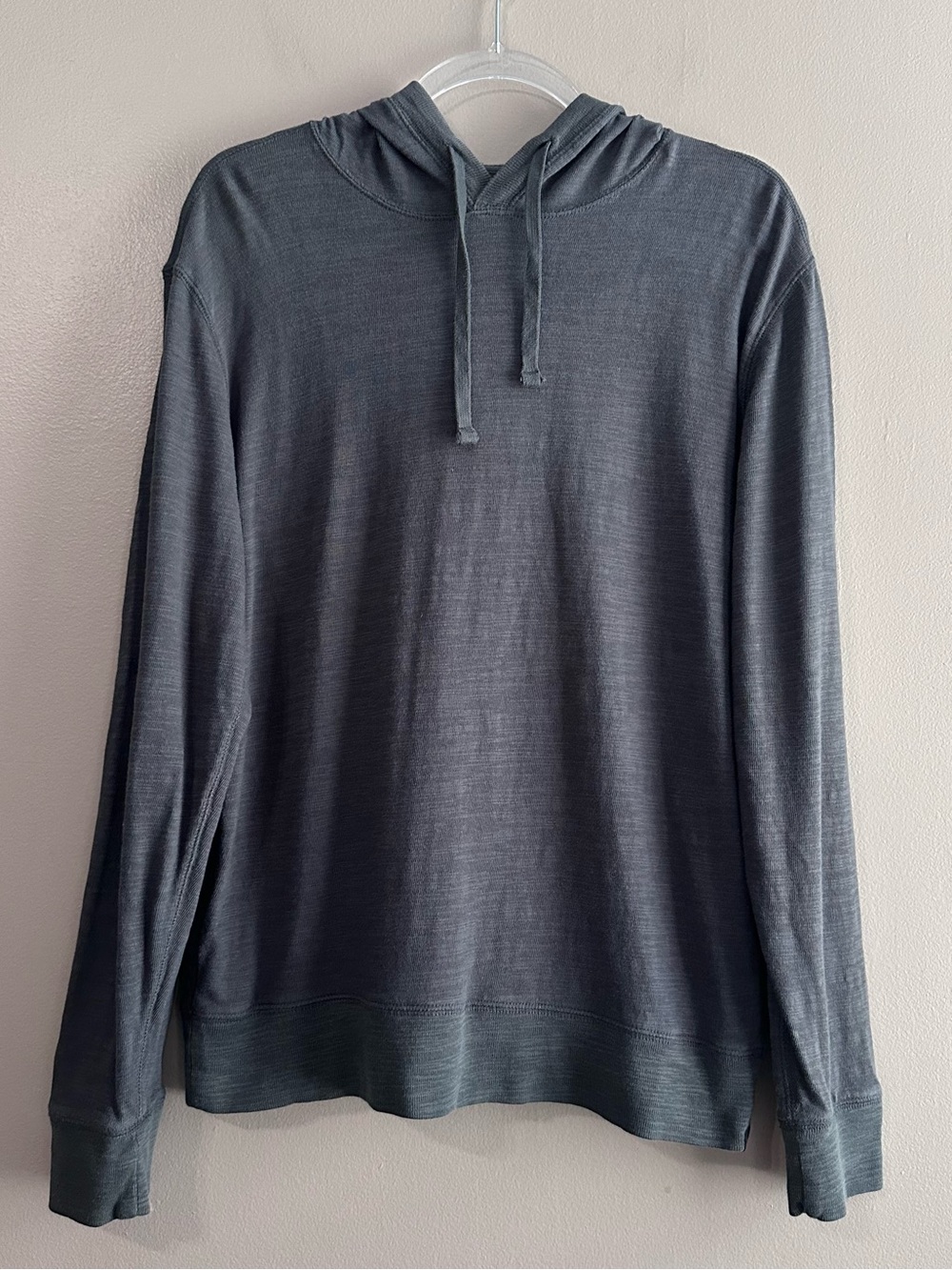 Faherty Sunwashed Slub Hoodie Womens Large Graphite Grey Organic Cotton